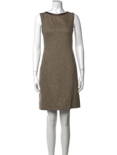 Pre-owned Akris Punto Wool Knee-length Dress W/ Tags In Brown