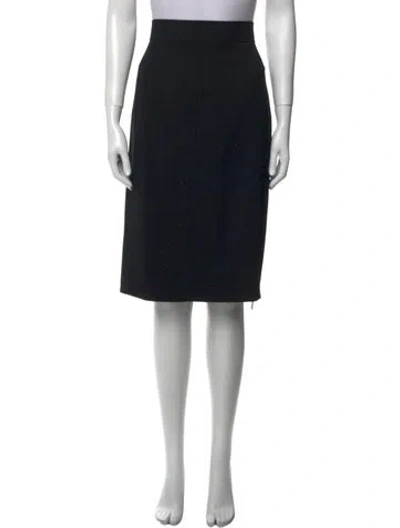 Pre-owned Akris Punto Wool Knee-length Skirt In Black
