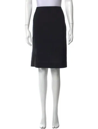 Pre-owned Akris Punto Wool Knee-length Skirt In Black