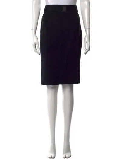 Pre-owned Akris Punto Wool Knee-length Skirt In Black