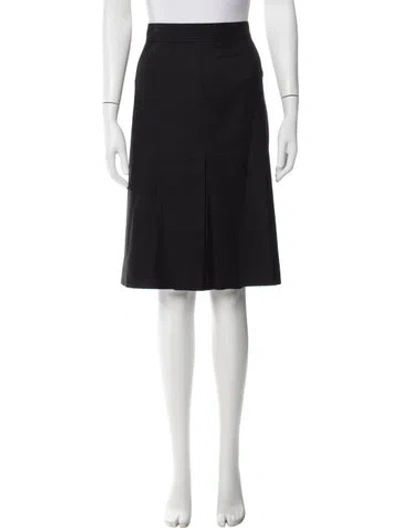 Pre-owned Akris Punto Wool Knee-length Skirt In Black