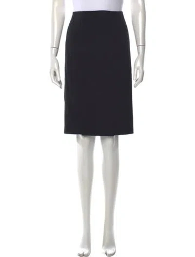 Pre-owned Akris Punto Wool Knee-length Skirt In Black