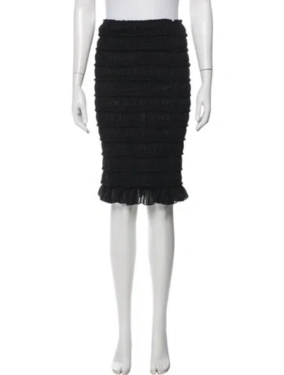 Pre-owned Akris Punto Wool Knee-length Skirt In Black