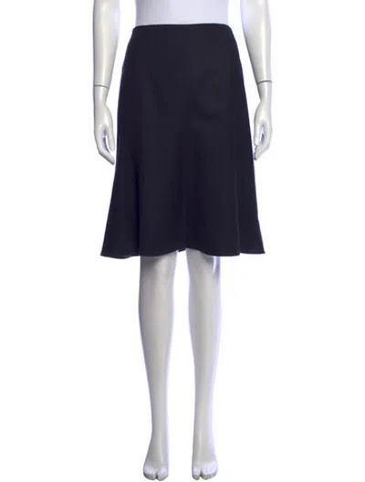 Pre-owned Akris Punto Wool Knee-length Skirt In Black