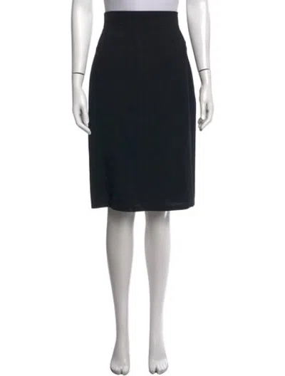 Pre-owned Akris Punto Wool Knee-length Skirt In Black