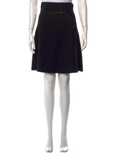 Pre-owned Akris Punto Wool Knee-length Skirt W/ Tags In Black