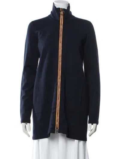 Pre-owned Akris Punto Wool Long Sleeve Top In Blue