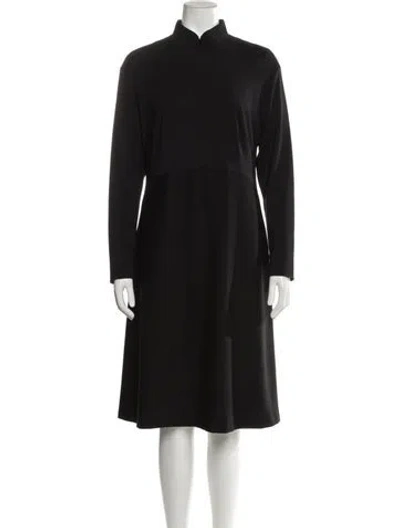 Pre-owned Akris Punto Wool Midi Length Dress In Black