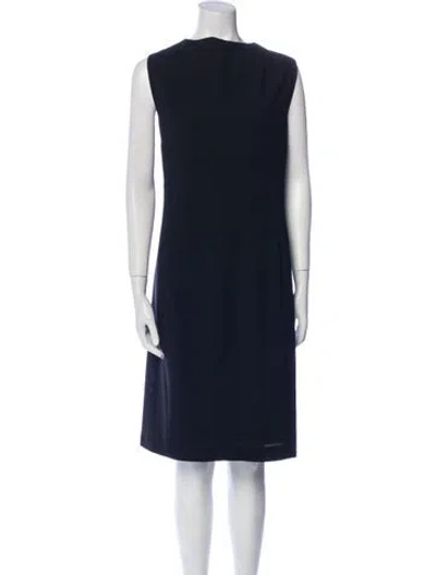 Pre-owned Akris Punto Wool Midi Length Dress In Blue