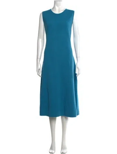 Pre-owned Akris Punto Wool Midi Length Dress In Blue