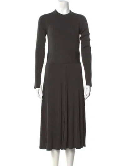 Pre-owned Akris Punto Wool Midi Length Dress In Gray