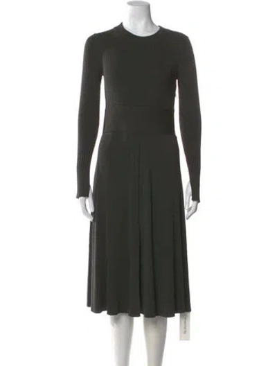Pre-owned Akris Punto Wool Midi Length Dress In Green