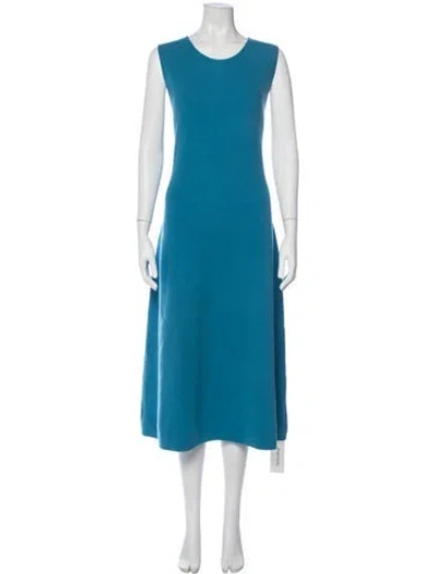 Pre-owned Akris Punto Wool Midi Length Dress W/ Tags In Blue
