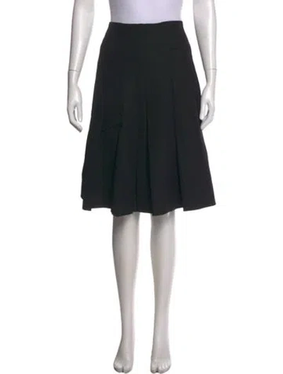 Pre-owned Akris Punto Wool Midi Length Skirt In Black