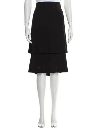 Pre-owned Akris Punto Wool Midi Length Skirt W/ Tags In Black