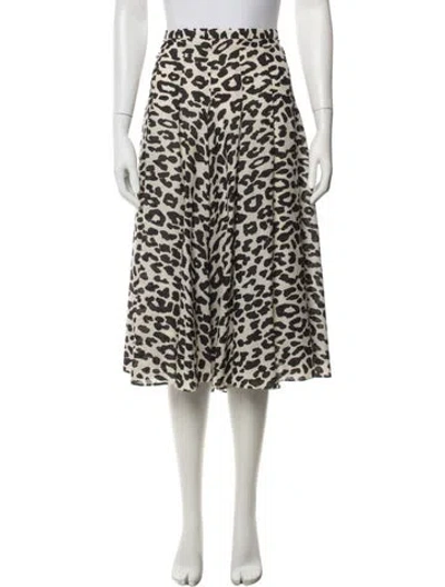 Pre-owned Akris Punto Wool Midi Length Skirt In White