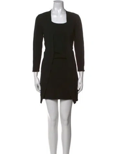 Pre-owned Akris Punto Wool Mini Dress In Black