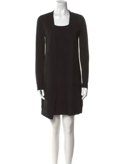 Pre-owned Akris Punto Wool Mini Dress In Black
