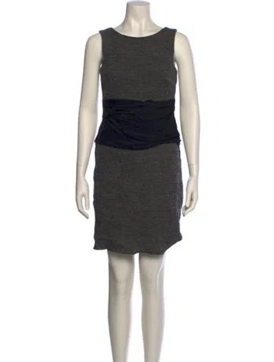 Pre-owned Akris Punto Wool Mini Dress In Black