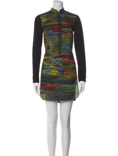 Pre-owned Akris Punto Wool Mini Dress In Black