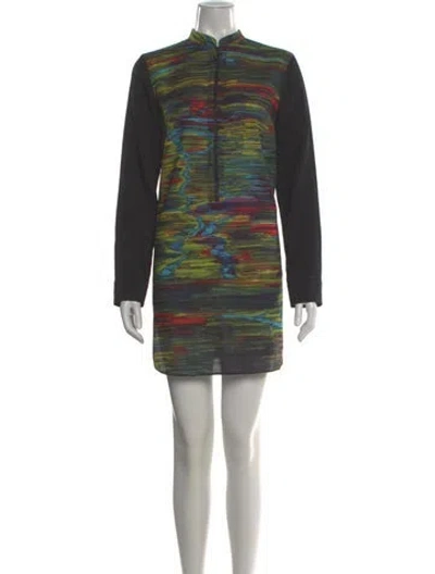 Pre-owned Akris Punto Wool Mini Dress In Black
