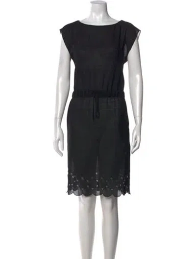 Pre-owned Akris Punto Wool Mini Dress In Black