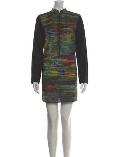 Pre-owned Akris Punto Wool Mini Dress In Black