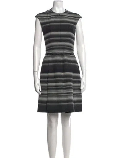 Pre-owned Akris Punto Wool Mini Dress In Black/grey