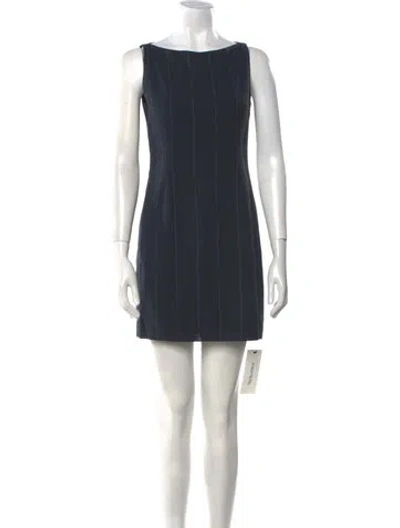 Pre-owned Akris Punto Wool Mini Dress In Blue