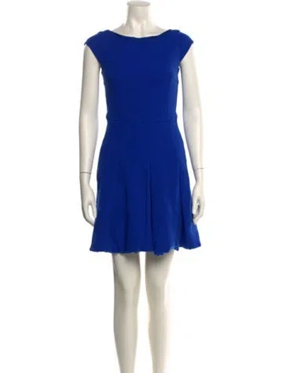 Pre-owned Akris Punto Wool Mini Dress In Blue