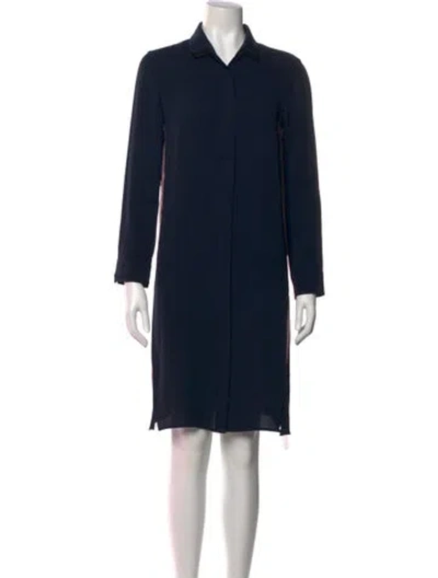 Pre-owned Akris Punto Wool Mini Dress In Blue