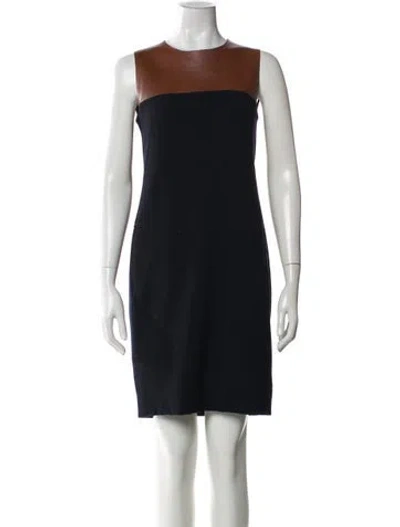 Pre-owned Akris Punto Wool Mini Dress In Blue
