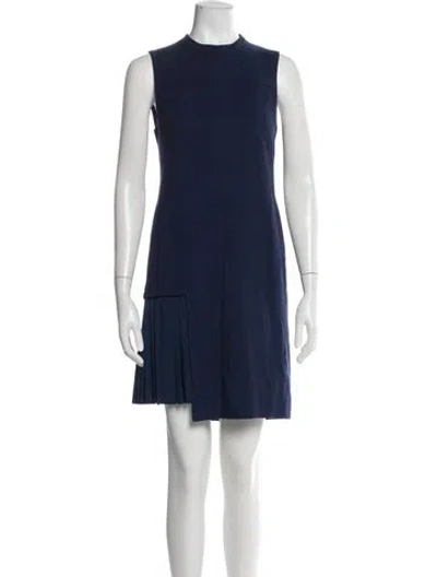 Pre-owned Akris Punto Wool Mini Dress In Blue