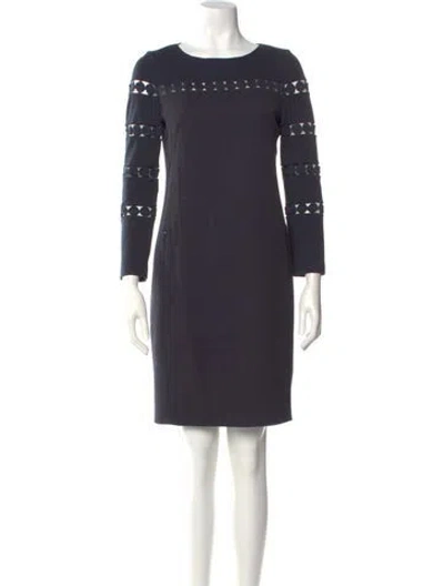 Pre-owned Akris Punto Wool Mini Dress In Blue