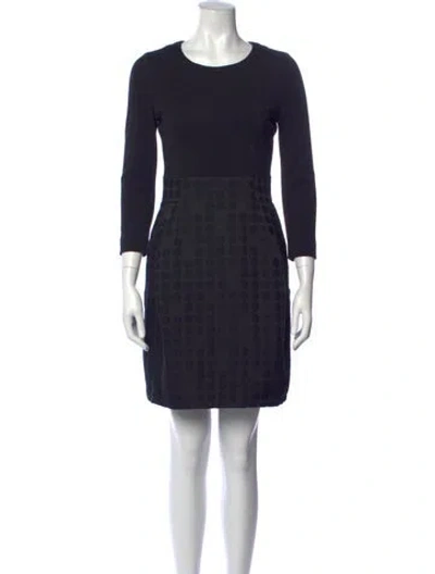 Pre-owned Akris Punto Wool Mini Dress In Blue