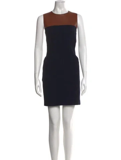 Pre-owned Akris Punto Wool Mini Dress In Brown