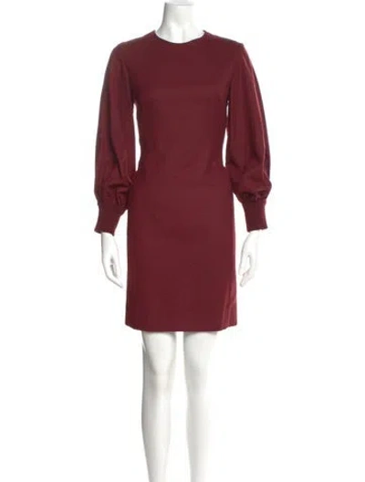 Pre-owned Akris Punto Wool Mini Dress In Burgundy