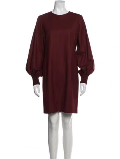 Pre-owned Akris Punto Wool Mini Dress In Burgundy