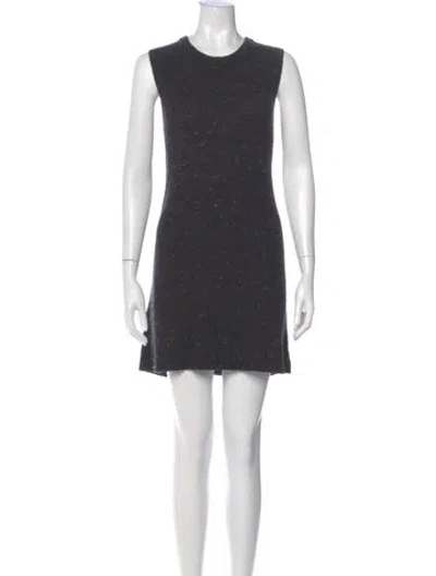Pre-owned Akris Punto Wool Mini Dress In Gray