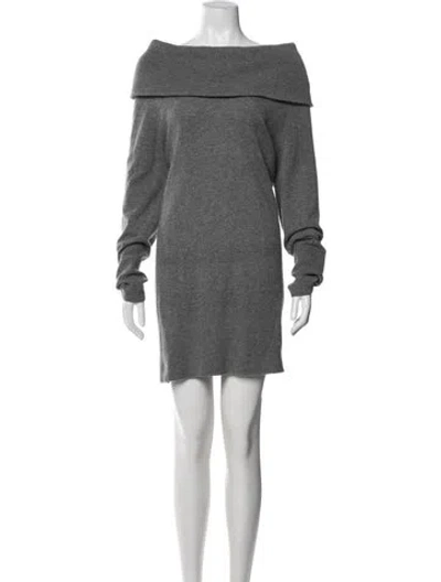 Pre-owned Akris Punto Wool Mini Dress In Gray