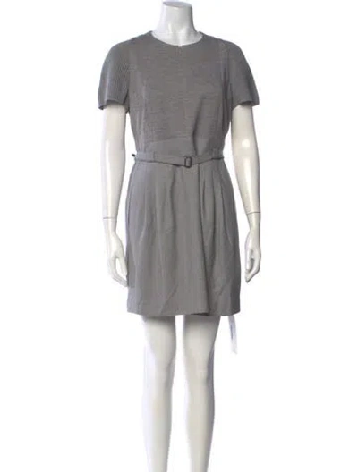 Pre-owned Akris Punto Wool Mini Dress In Grey
