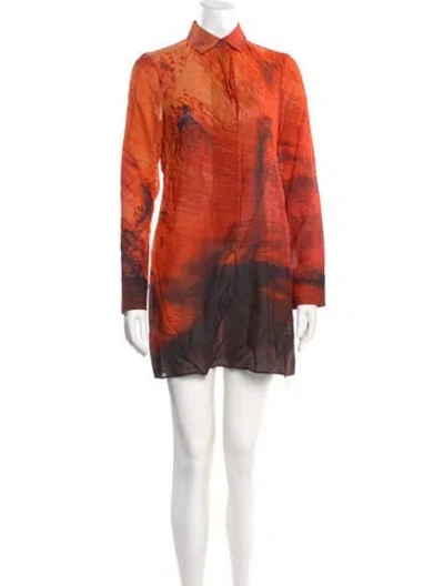 Pre-owned Akris Punto Wool Mini Dress In Orange