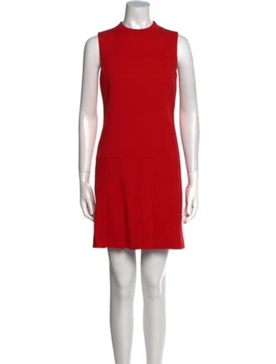 Pre-owned Akris Punto Wool Mini Dress In Red