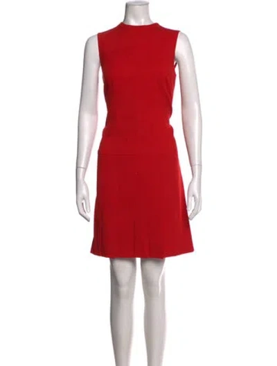 Pre-owned Akris Punto Wool Mini Dress In Red