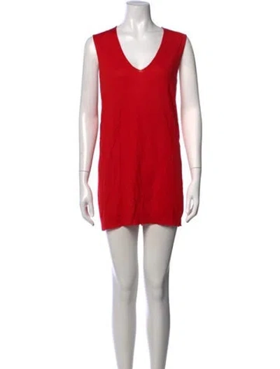 Pre-owned Akris Punto Wool Mini Dress W/ Tags In Red