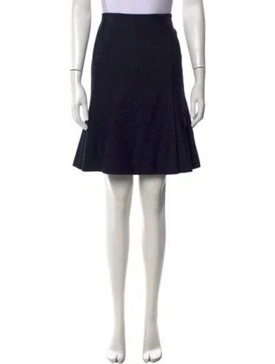 Pre-owned Akris Punto Wool Mini Skirt In Black/blue