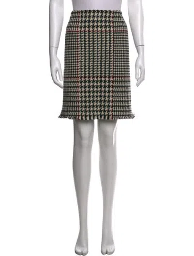 Pre-owned Akris Punto Wool Mini Skirt In Black/red/white