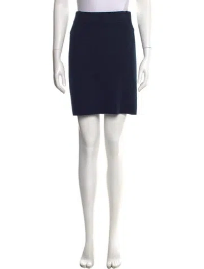 Pre-owned Akris Punto Wool Mini Skirt In Blue
