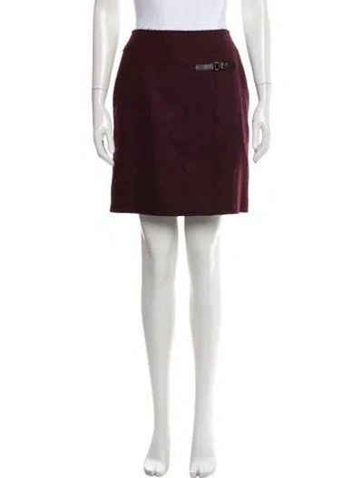 Pre-owned Akris Punto Wool Mini Skirt In Burgundy