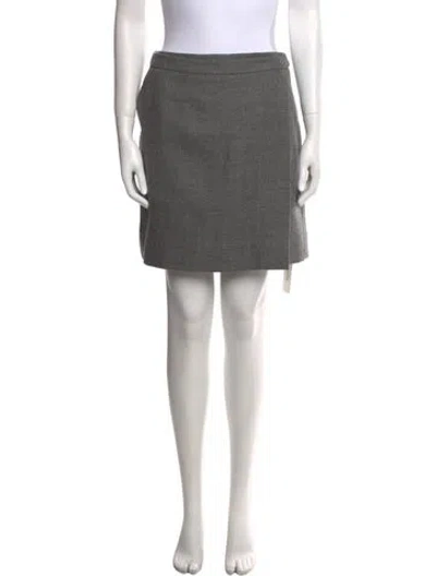 Pre-owned Akris Punto Wool Mini Skirt In Gray